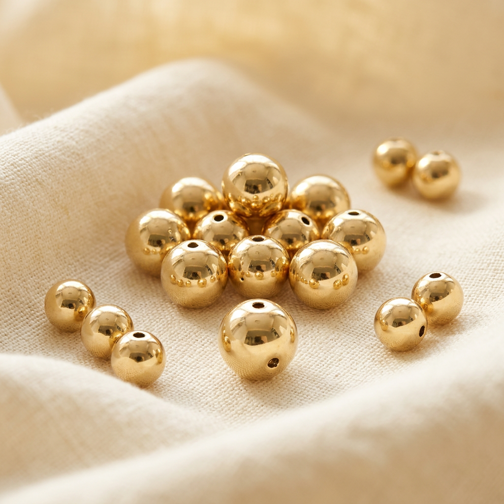 Bolas lisas doradas en oro laminado 18k