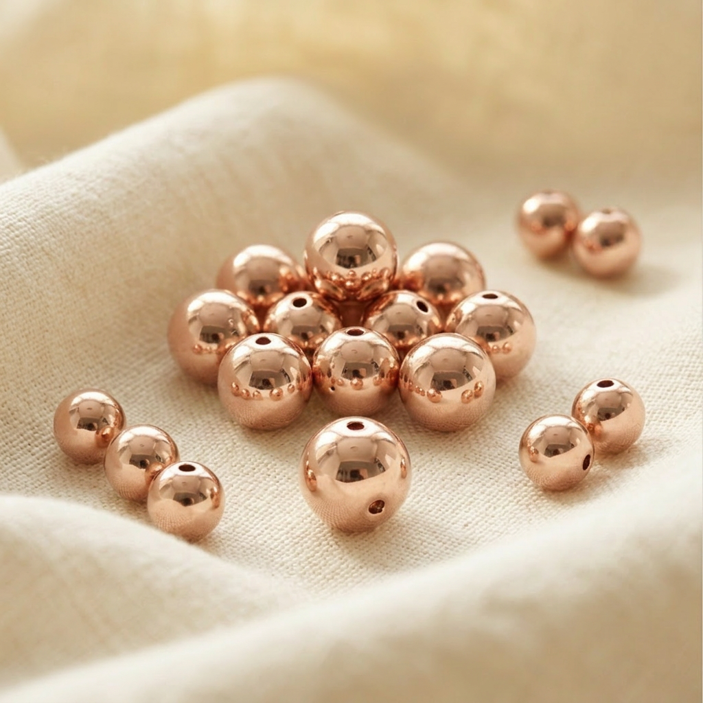 Bolas lisas en oro rosa laminado